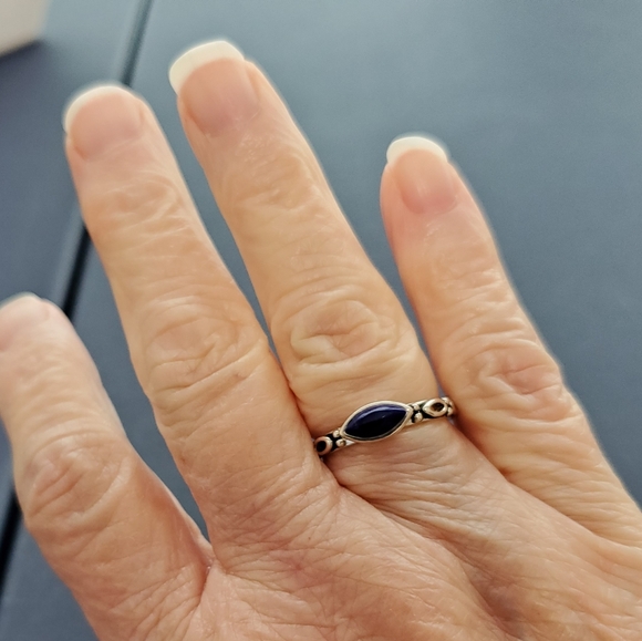 Barse Sterling Set of 3 Onyx & Lapis Stack Rings NWT - Picture 13 of 16